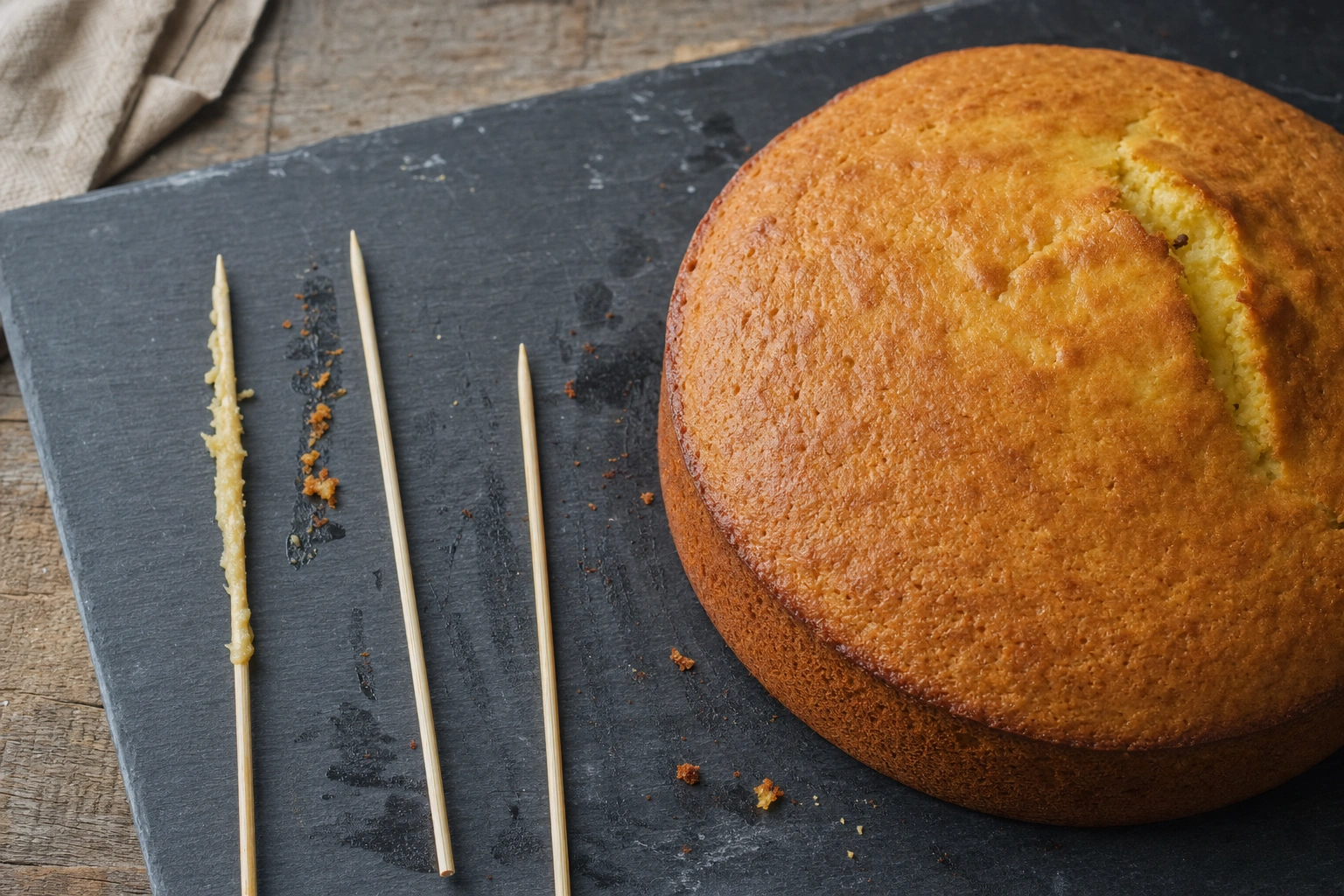 Realistische Bildanleitung zu „Stäbchenprobe beim Kuchen: was wirklich hängen darf“