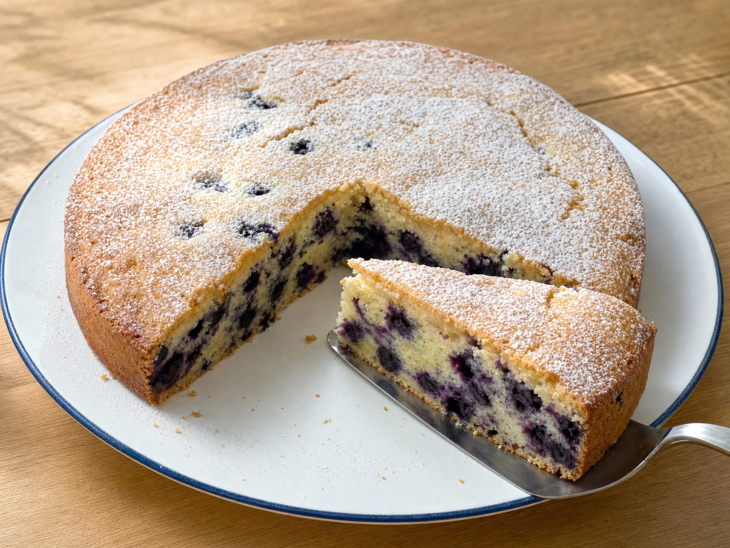 Blaubeerkuchen mit Joghurt-Rührteig aus der Springform
