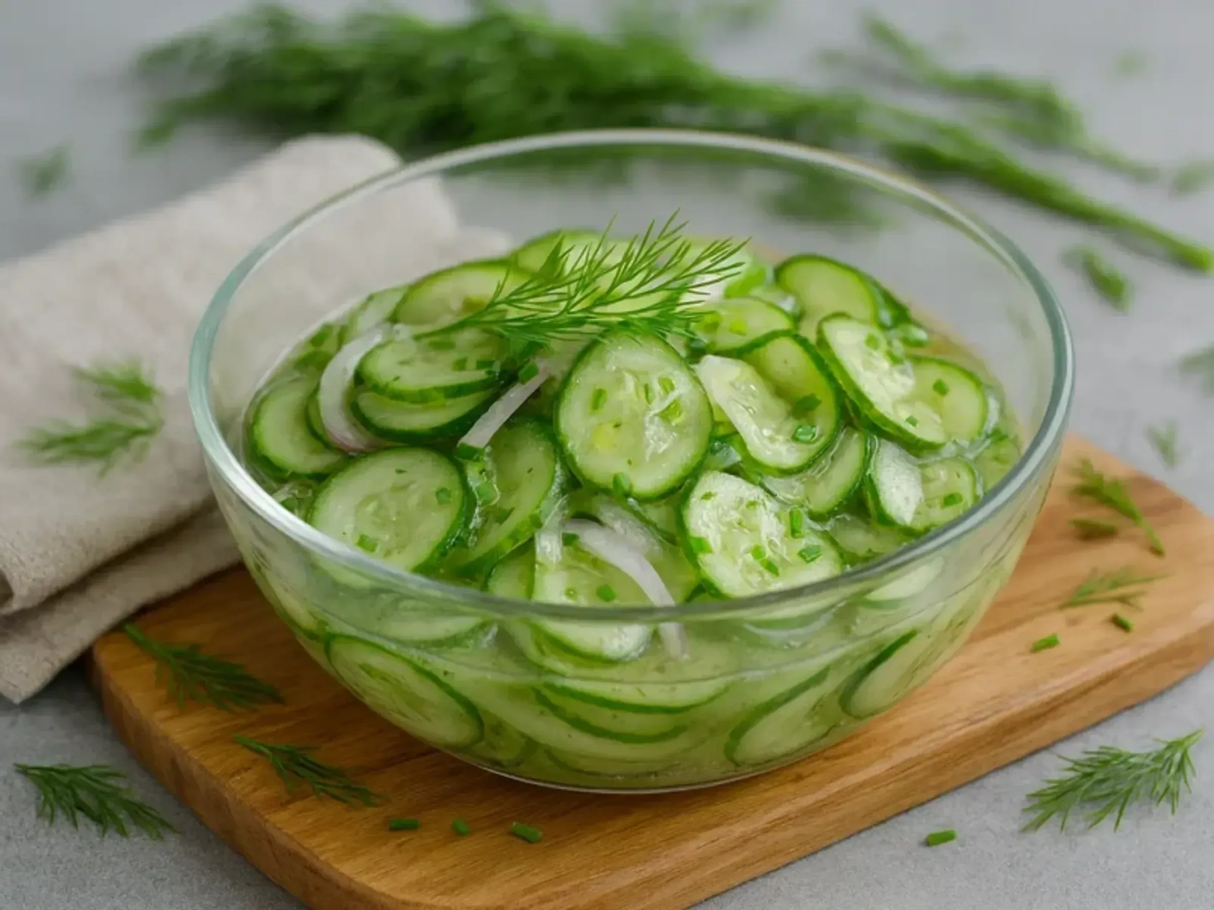 Gurkensalat mit Dill – klassisch & knackig (Essig-Öl)