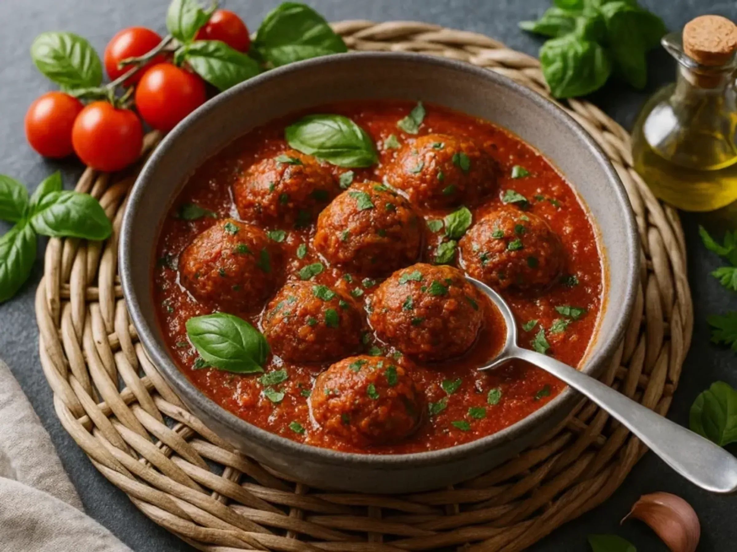 Hackbälle in Tomatensoße