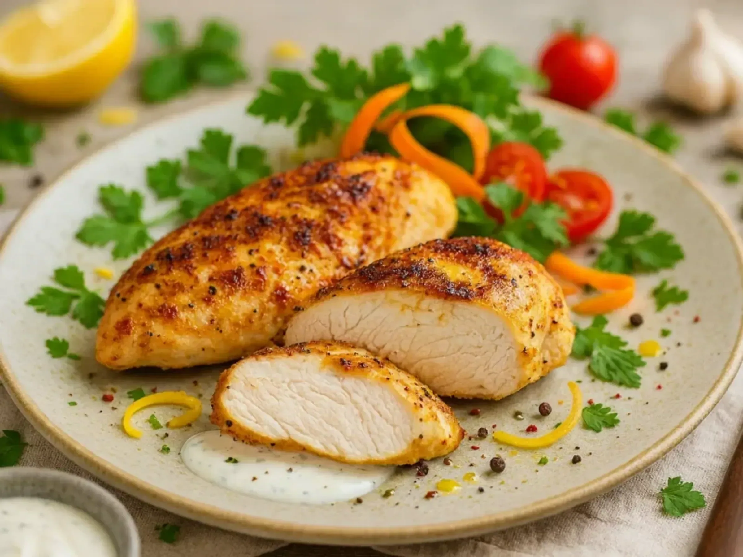 Hähnchen‑Marinade mit Joghurt, Zitrone und Knoblauch