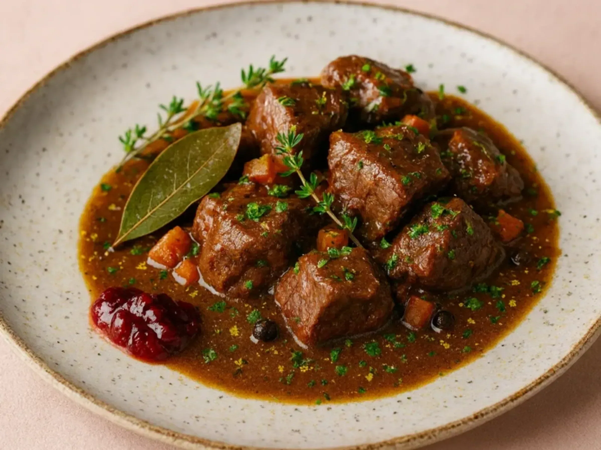 Hirschgulasch (klassisch geschmort)