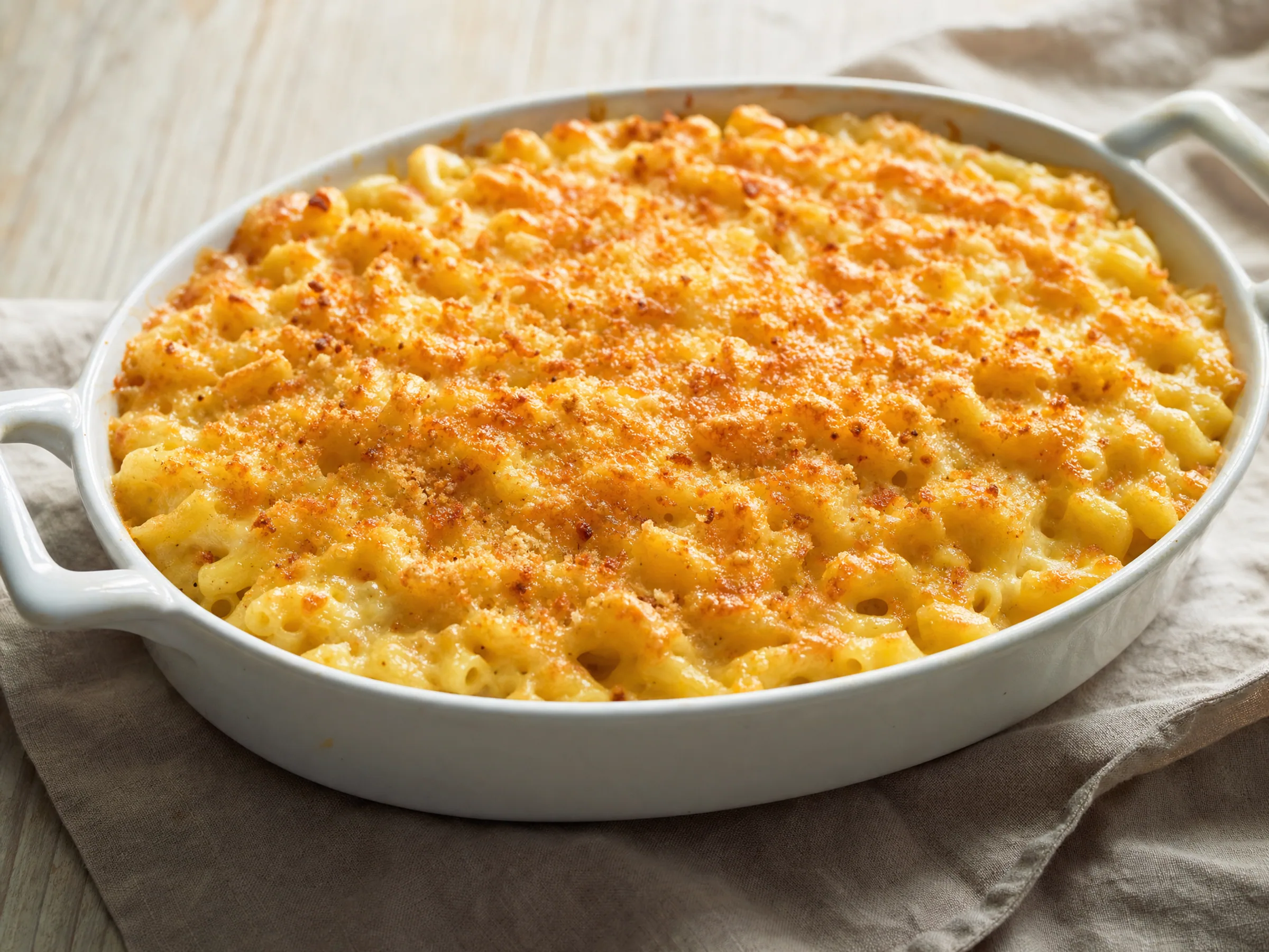 Makkaroni-Auflauf mit Käsesauce und Bröselkruste