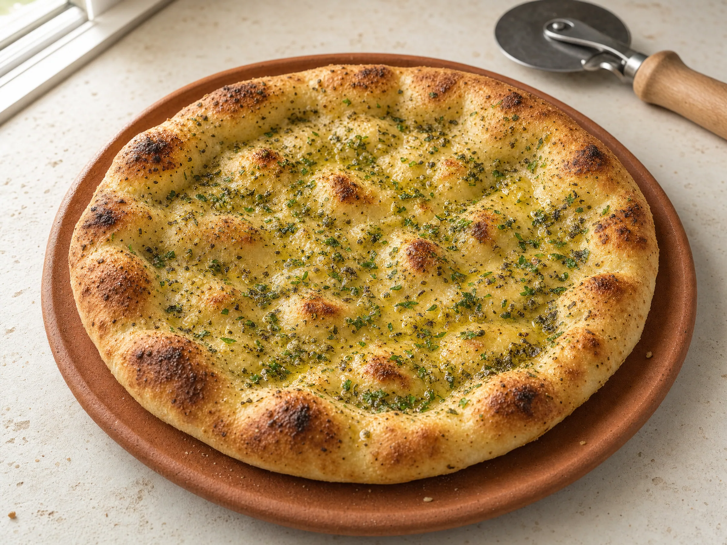Pizzabrot mit Knoblauch und Kräuteröl