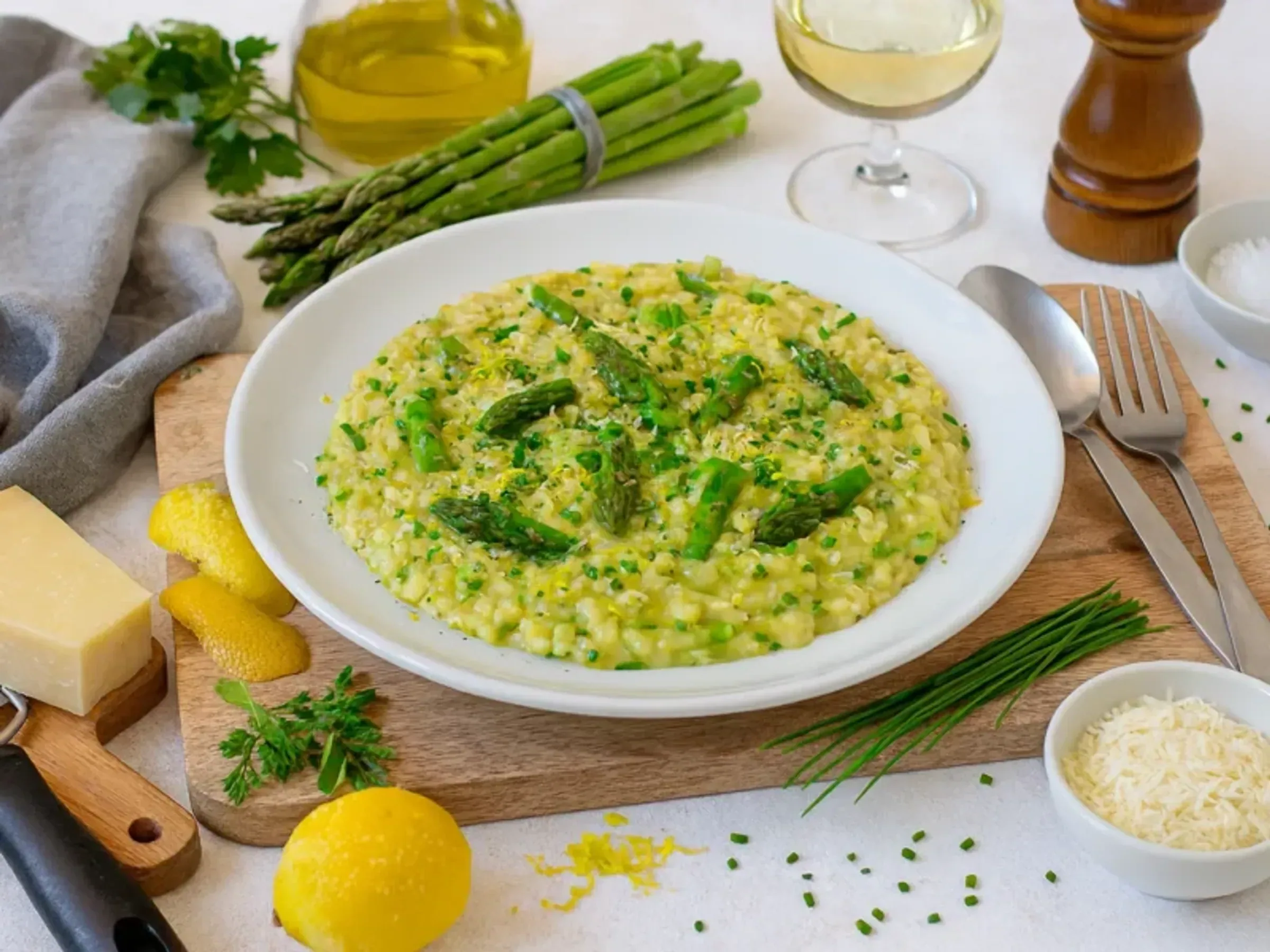 Risotto mit grünem Spargel