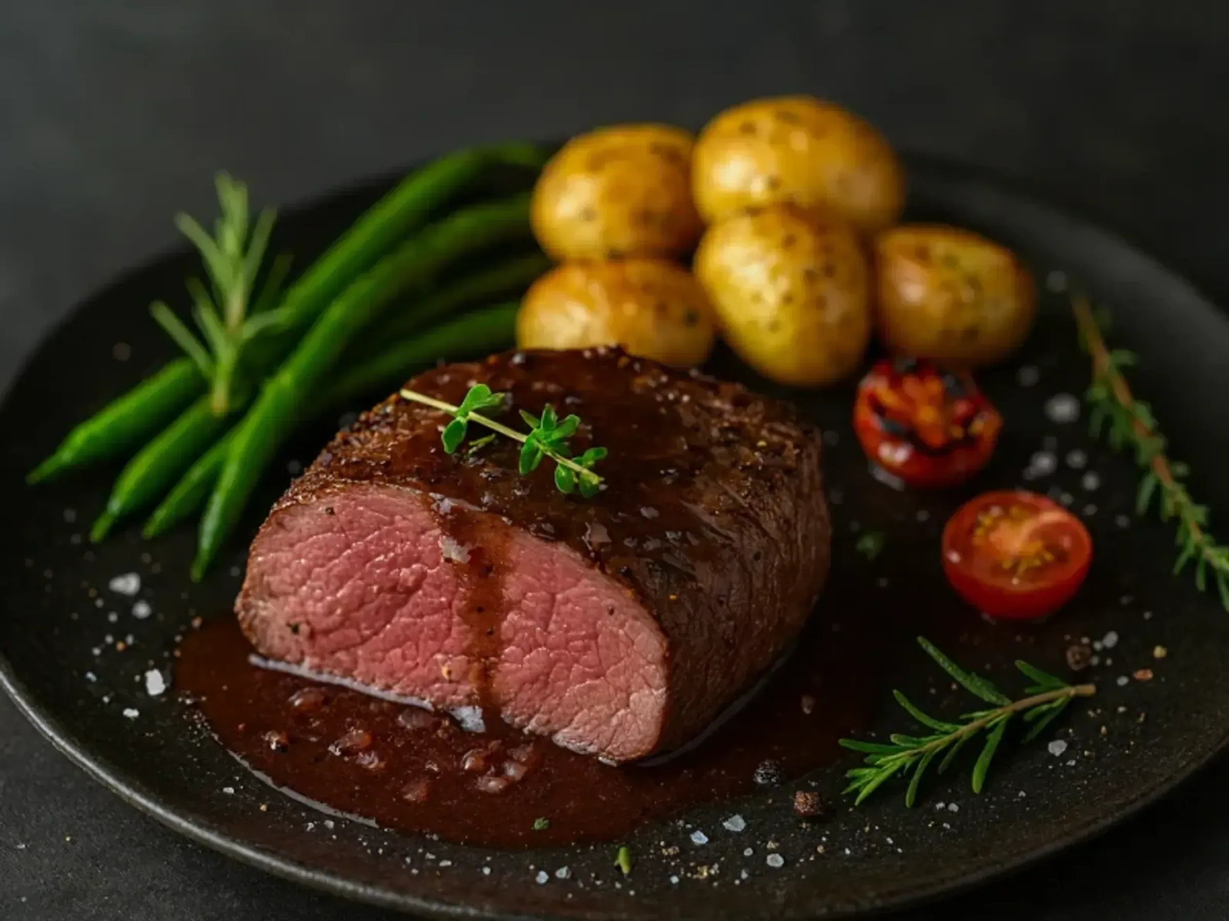 Roastbeef mit Sauce & Kräuterkruste
