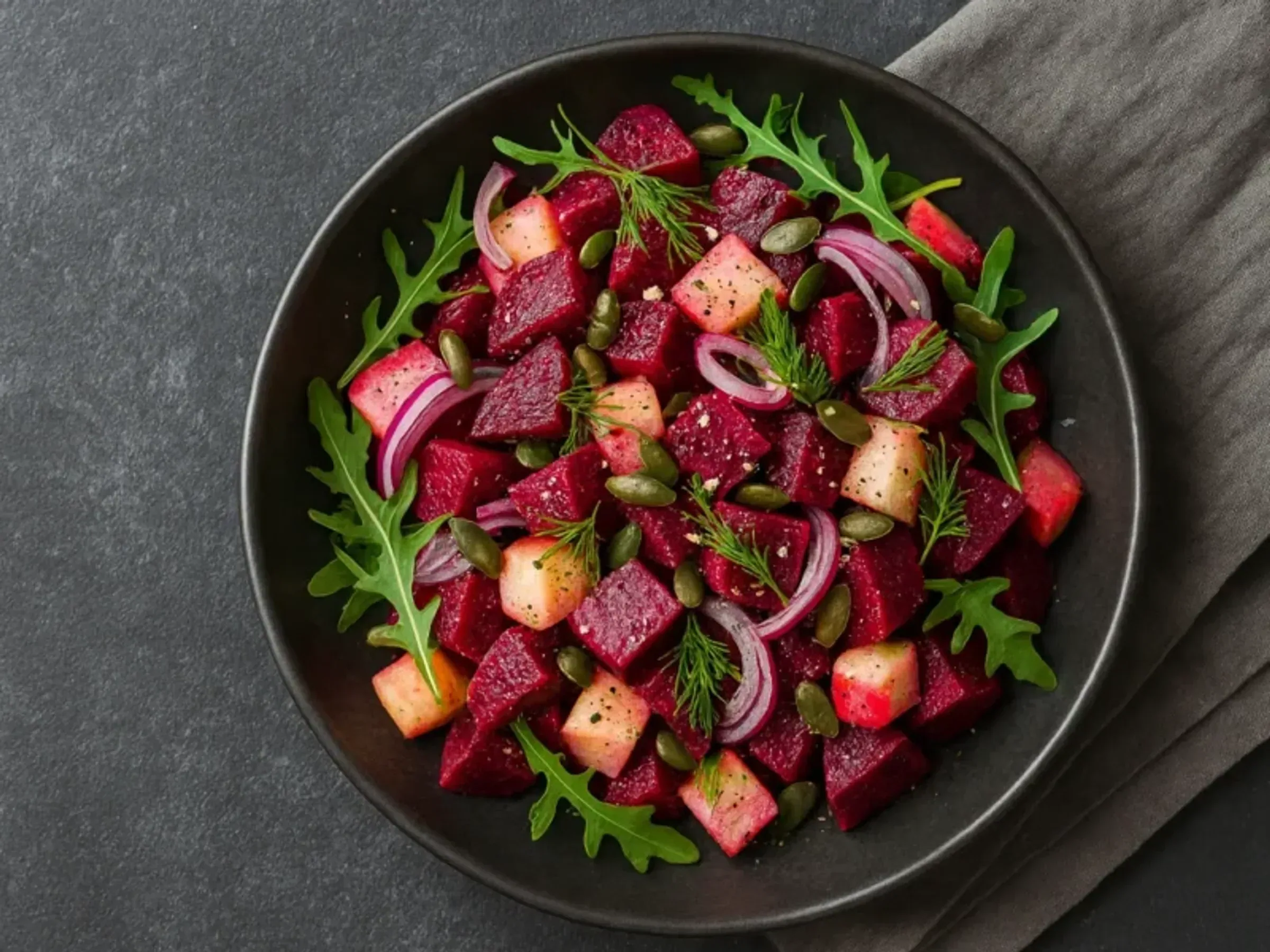 Rote‑Bete‑Salat mit Apfel und Dill
