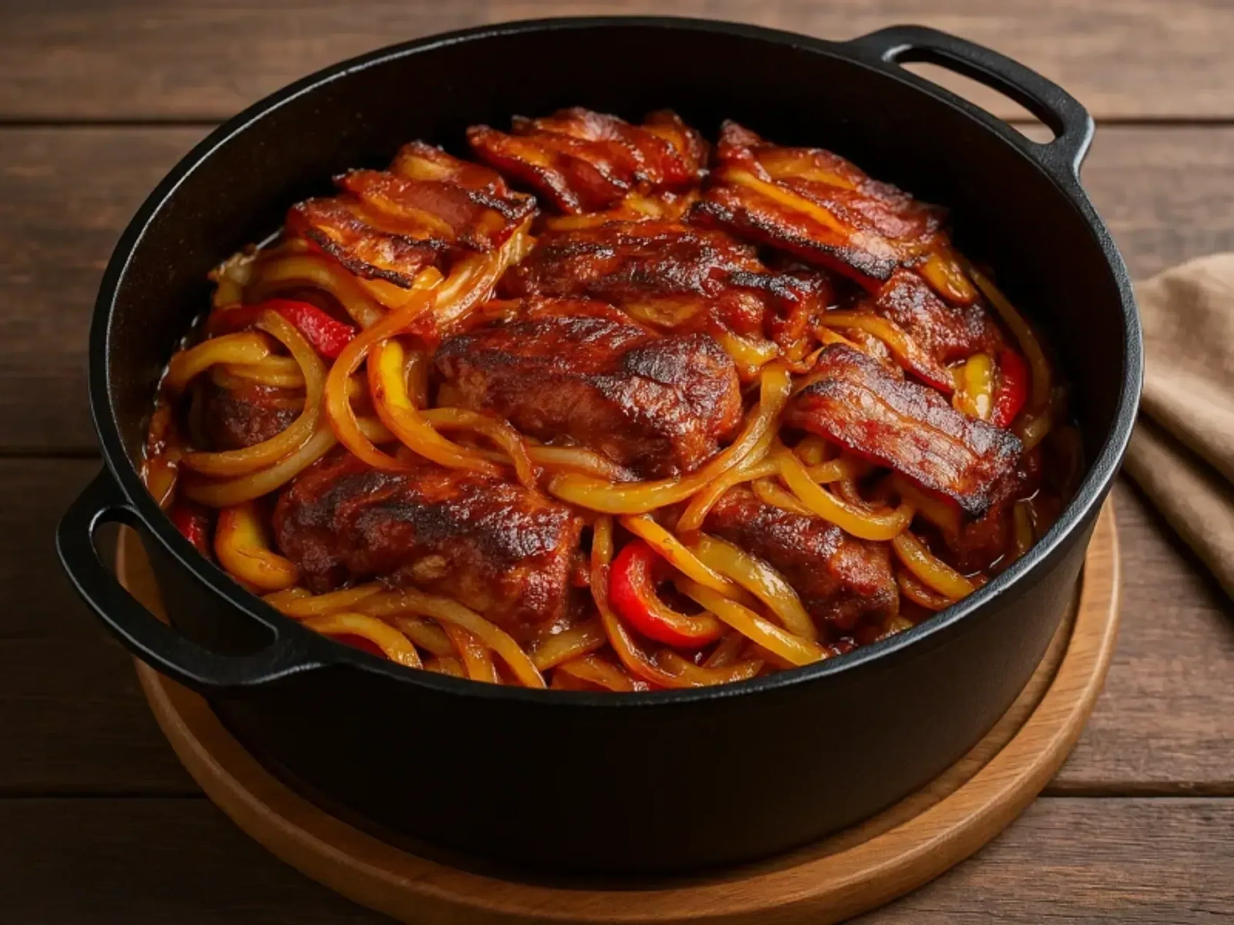 Schichtfleisch aus dem Dutch Oven