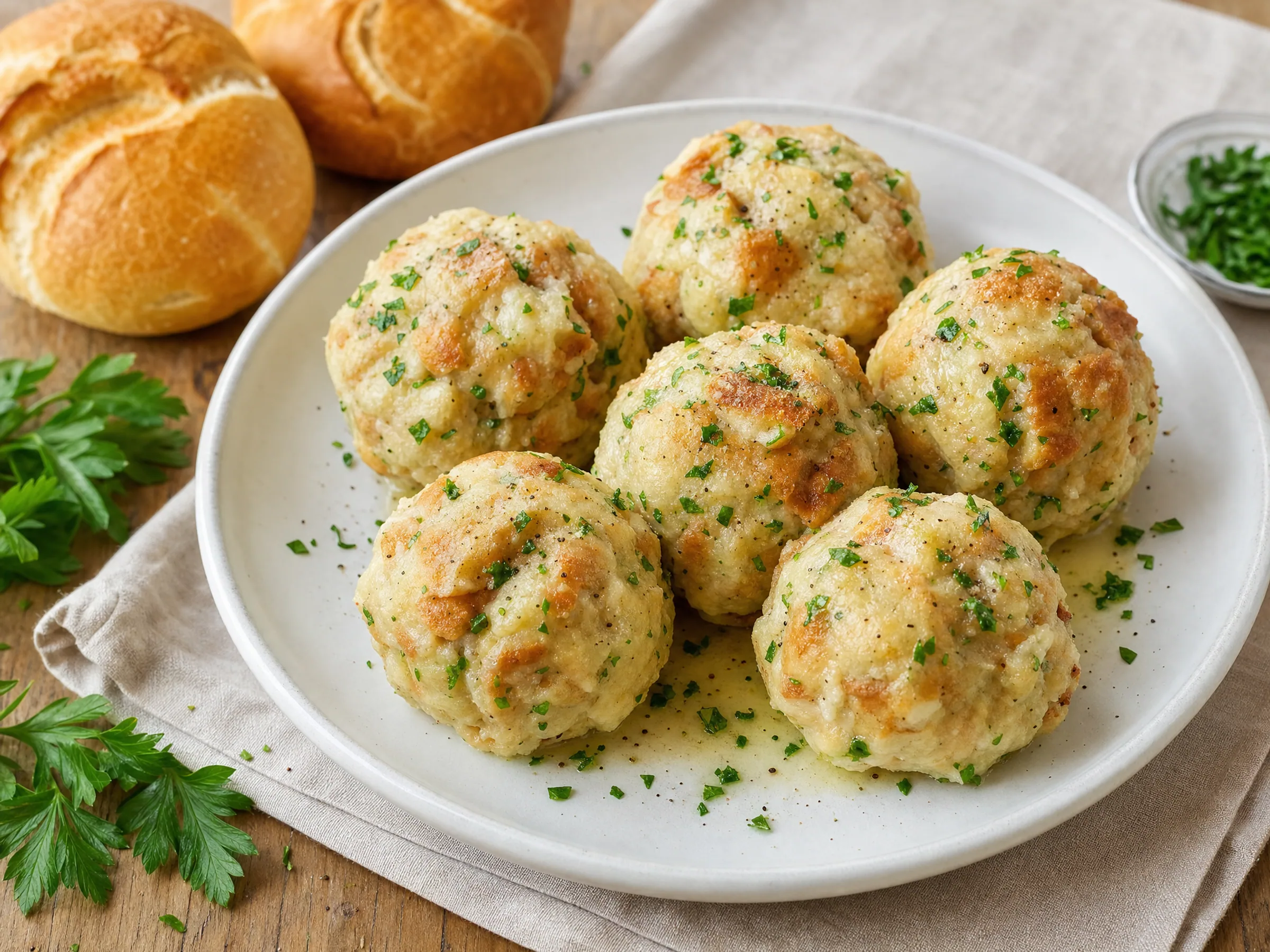 Semmelknödel aus altbackenen Brötchen – formstabil