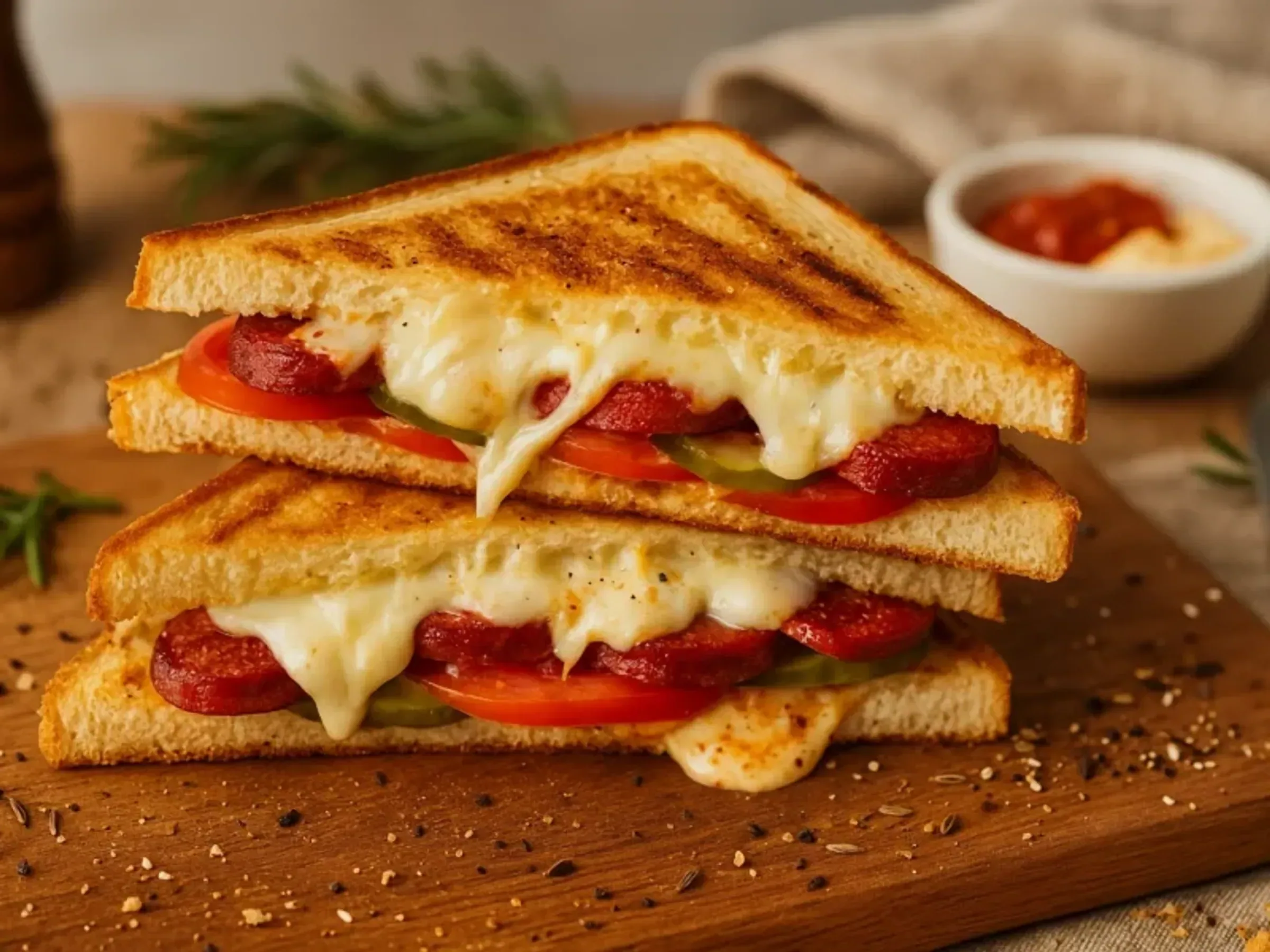 Sucuk-Toast mit Käse