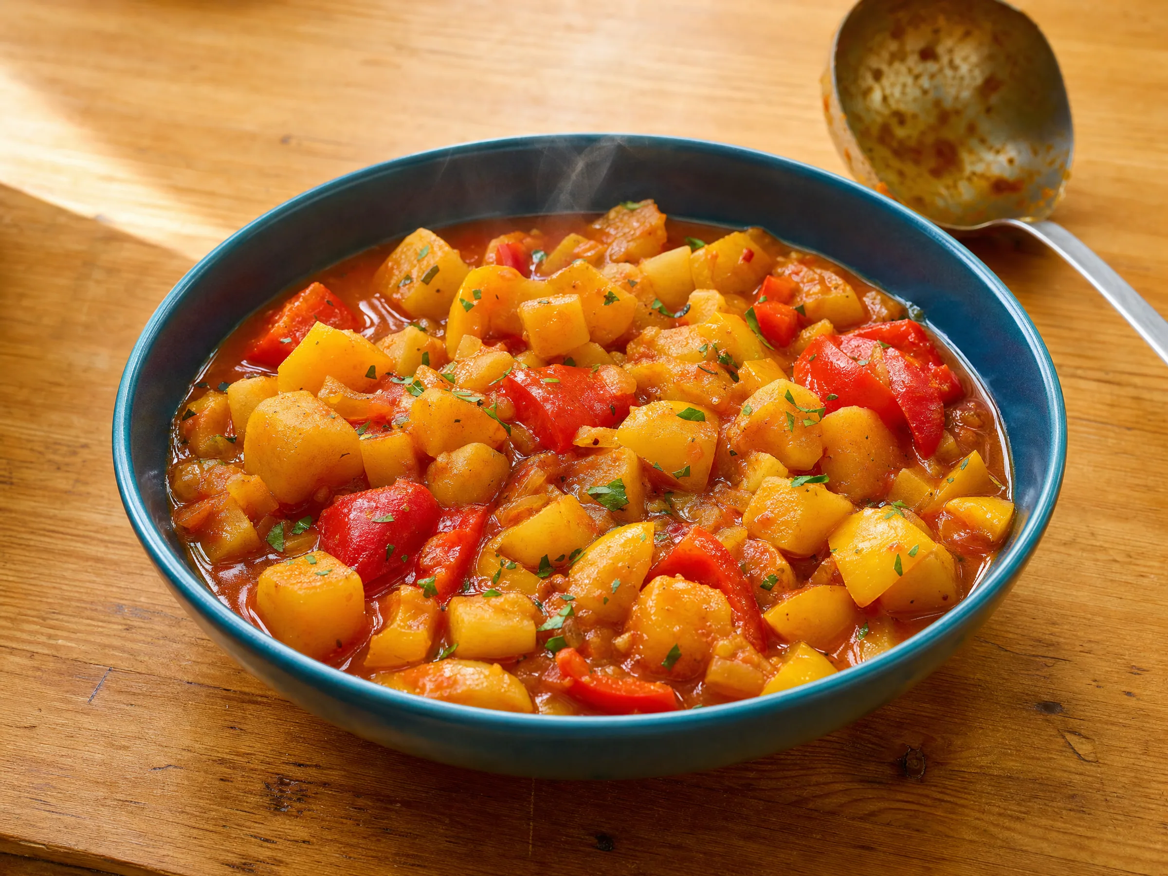 Vegetarisches Kartoffelgulasch mit Paprika